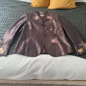 Chic Embroidered Women's Blazer